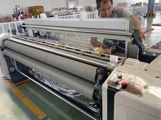 Agua mecánica electrónica Jet Loom Weaving Machine del telar de Dobby de la boca doble los 210cm